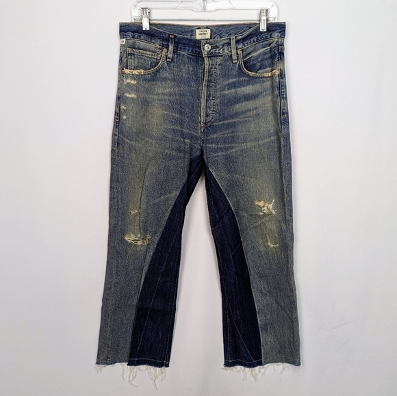 Citizens of Humanity 27 Cora Crop Wide Leg Relaxed Shadow Inseam Livingston Jean - Picture 8 of 16